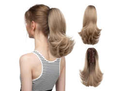 Peluca, extensión de cola de caballo con clip para mujer, microrizada (estilo 3/30cm) Gertiz