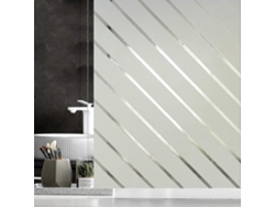 Omni-pelicula Para Ventanas Con Proteccion De Privacidad Estampado De Rayas Diagonales Anti-uv Sin Adhesivo 45x200cm Para Cocina Y Oficina