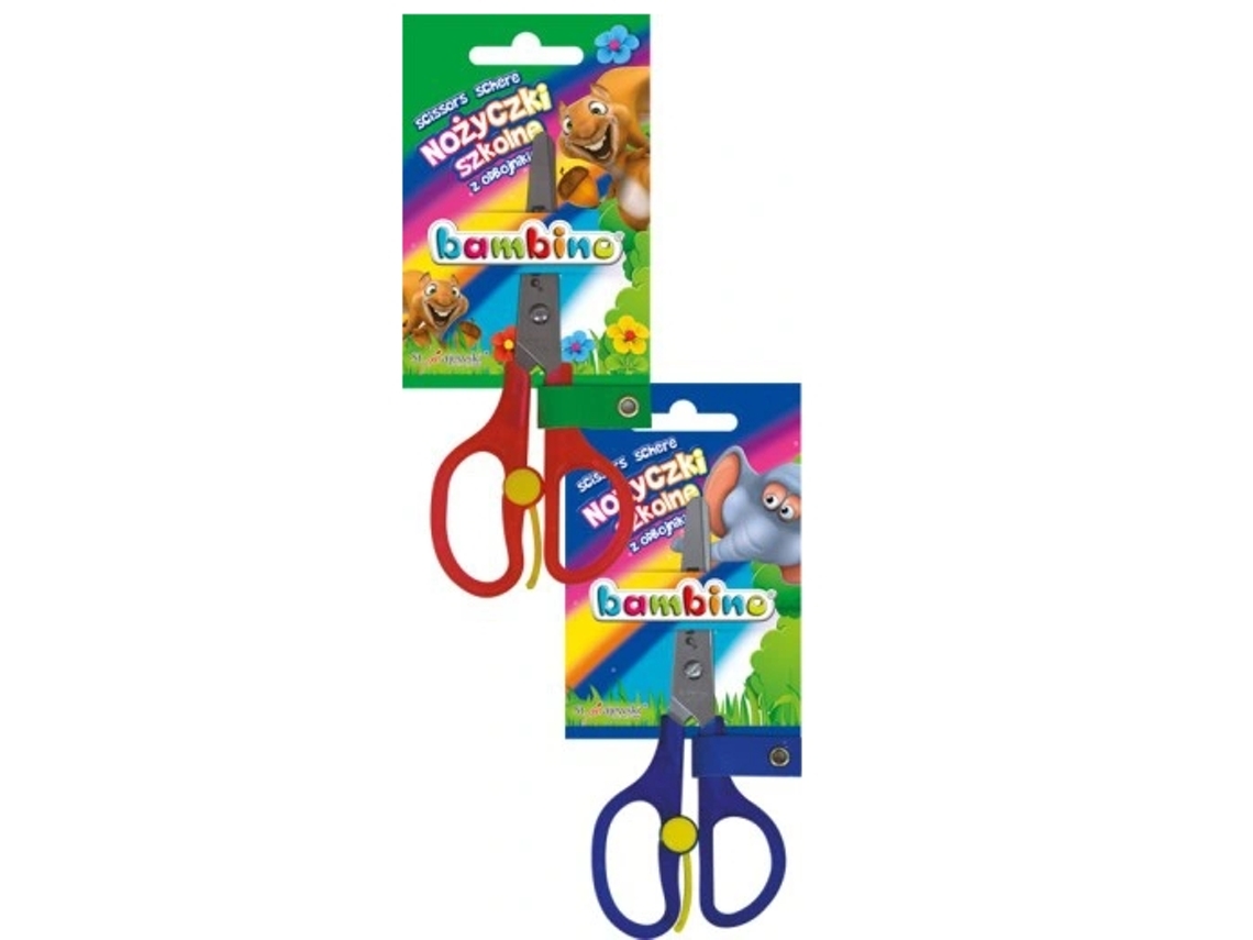 Tijeras Bambino Mini Zoo de 13 cm. Herramienta de corte preciso con protector, perfectas para proyectos pequeños. Diseño ergonómico para mayor comodidad.
