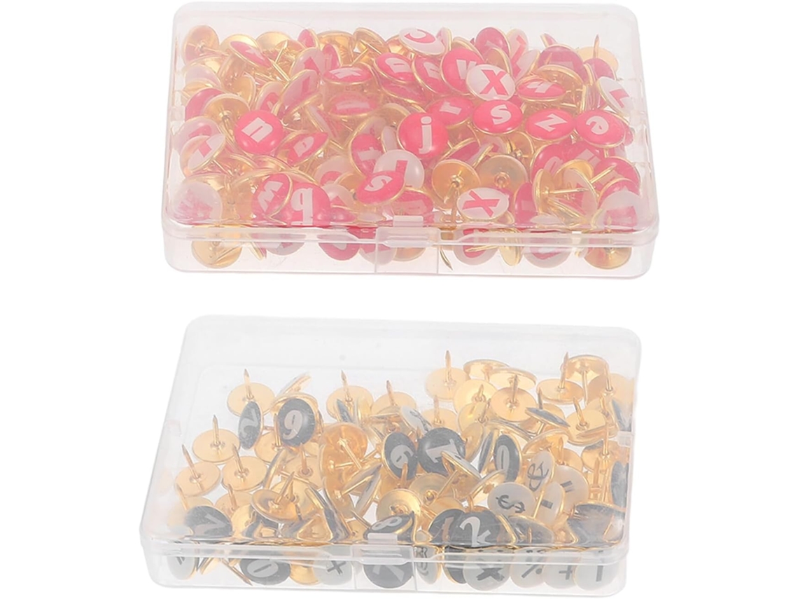 260 Chinchetas Alfanuméricas Para Tablones De Corcho – 260 Piezas Rojas