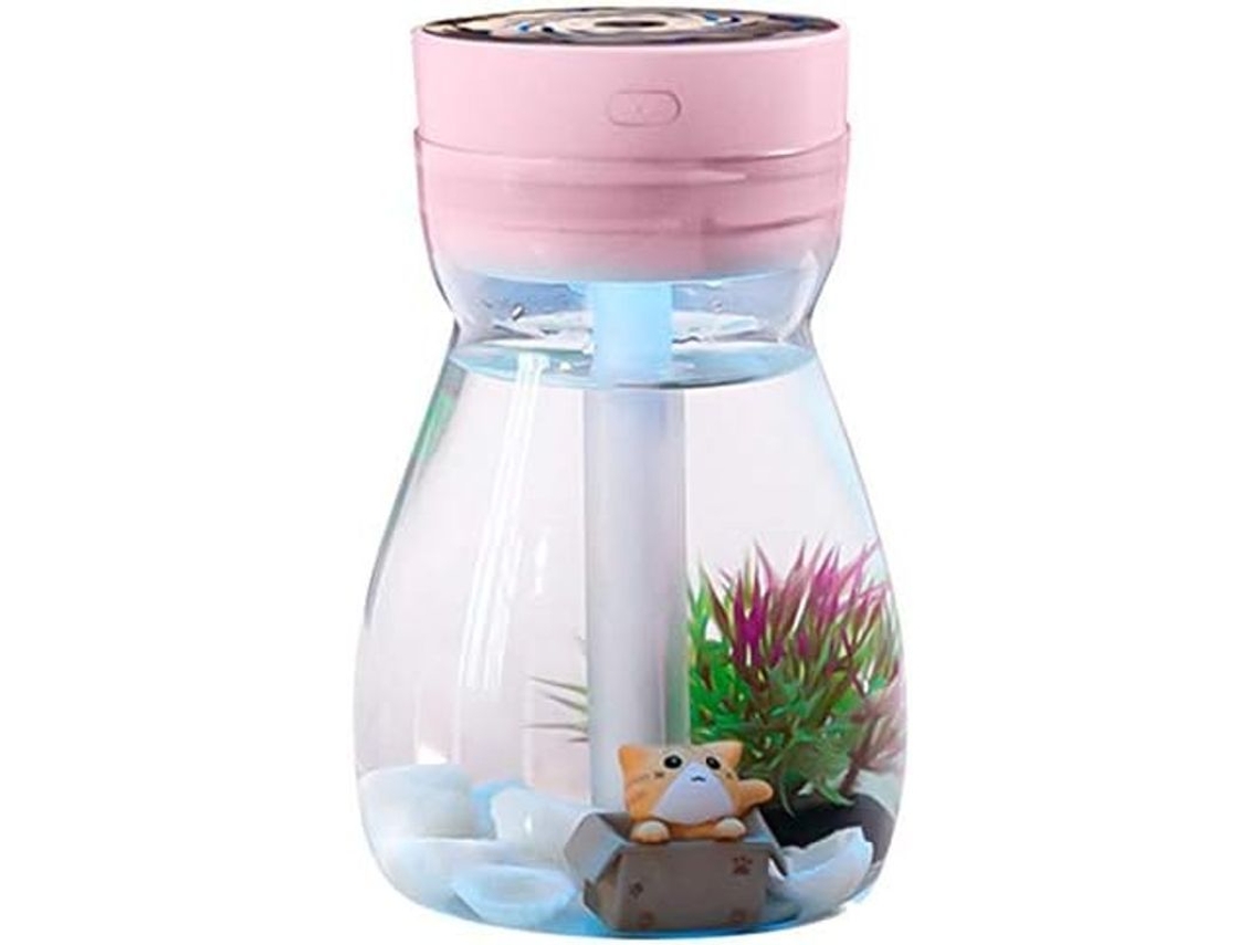Humidificador Usb Con Luz Led Rosa Para Dormitorio, Oficina, Aromaterapia, Diseño Kawaii.