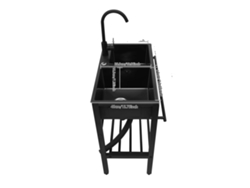 Juego de fregadero de cocina, grifo giratorio, patas ajustables, negro OEM