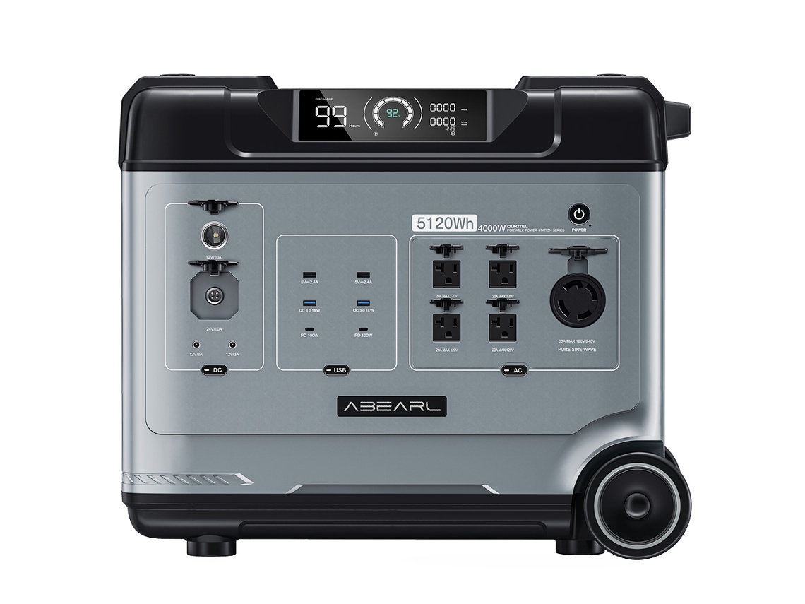 Estación de energía portátil OUKITEL P5000, batería Lifepo4 de 5120 Wh, salida de CA de 4000 W, control de temperatura inteligente