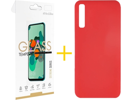Kit Funda + Protector de Pantalla Samsung Galaxy A30s SKYHE Silicona Líquida (Rojo)