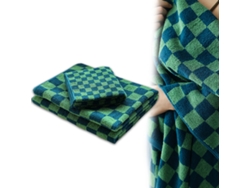 Conjunto de Toallas de Manos Kofihety para Baño Estampado Cuadros Algodón Multicolor - 2 unid (30x30x5cm)