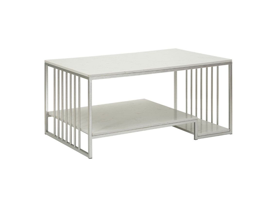Mesa de centro Mf790, metal, color plata, 90 x 45 x 60 cm, Epikasa