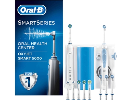 Oralb Smart 5 cuidado bucal cepillo dientes irrigador dental tecnología oxyjet braun 4 cabezales y 6 recambios bluetooth blanco higiene 5000 kit adulto oscilante azul app 601 50000 electr oc601