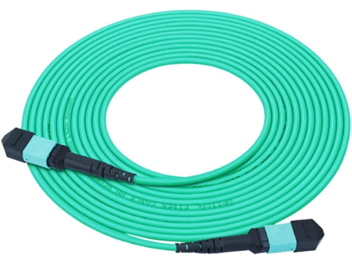 Cable De Conexión De Fibra Multimodo Om3 De 12 Núcleos Mpo () A (), Para Transceptores Qsfp+, 5 Metros.