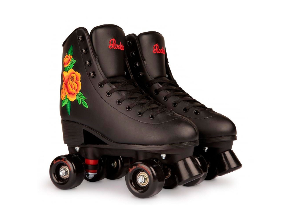 Patins 4 Rodas Juventude Rosa Preto Eu 38Rookie