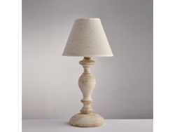 Cascina - Lámpara De Mesa De Madera Blanca Y Gris Tórtola 1 Luz Dm.20 H.39 - Ø20 - Bl265-lt-bt
