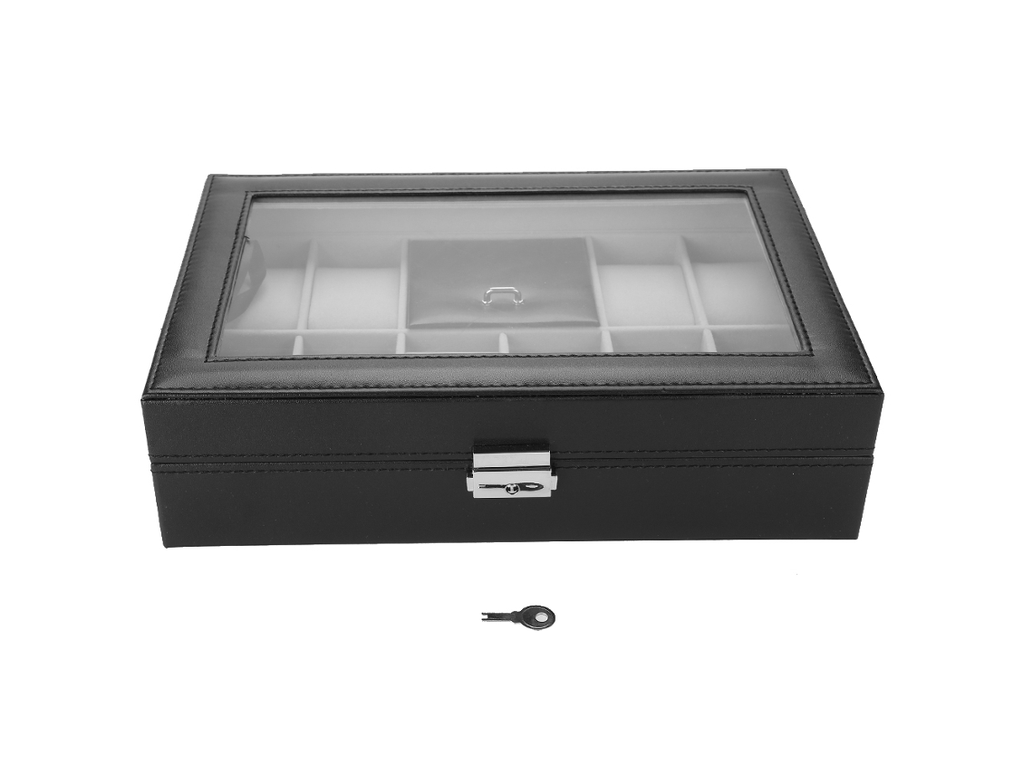 Organizador De Relojes Y Joyas Con 8 Compartimentos En Piel Sintética - Estuche De Almacenamiento Y Exhibición