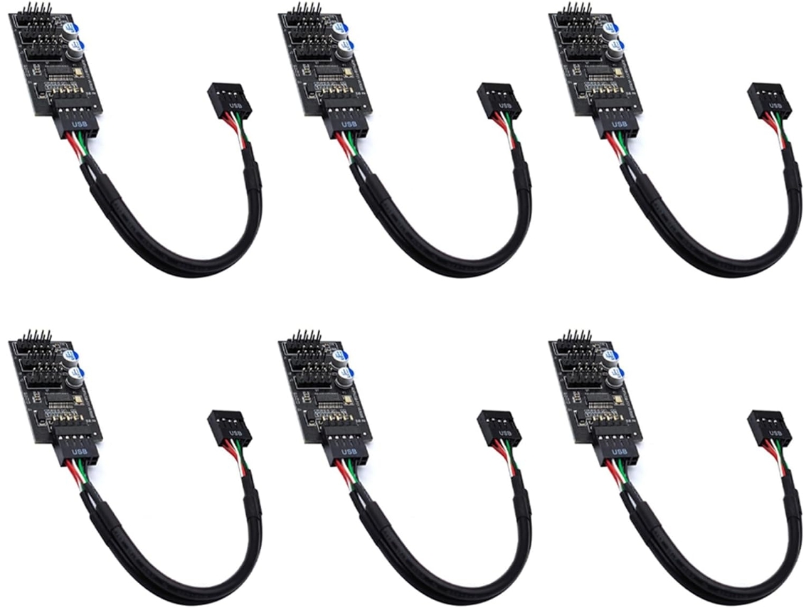 6 Conectores Divisores De Concentrador Usb De 9 Pines, De 1 A 3, Cable De Tarjeta De Cabecera Usb 2.0 Para El