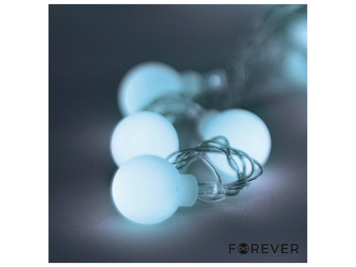 Luces navideñas 100 LED blanco frío bolas decorativas 10m Forever