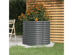 HARLANV1 Maceta de jardín de acero galvanizado color miel (80x80x68 cm)