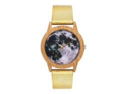 Reloj De Cuarzo Unisex Con Correa De Malla De Acero Moda Pulsera Oro