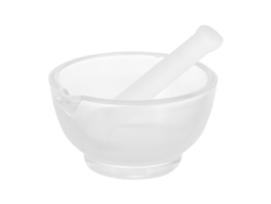 Mortero y maja de vidrio de 75 mm, tazón para moler a mano, utensilio de cocina y laboratorio CHABERLU