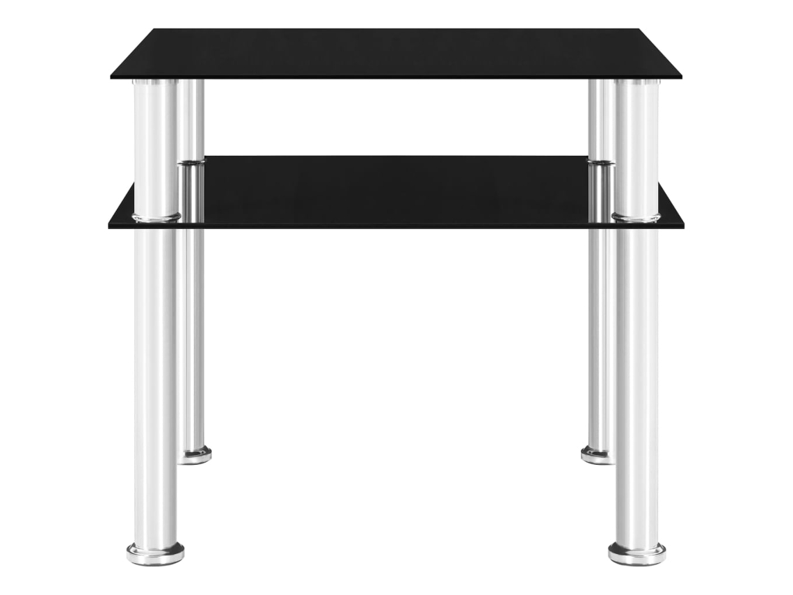 Mesa Auxiliar Vidrio Templado Negra 45x50x45 Cm
