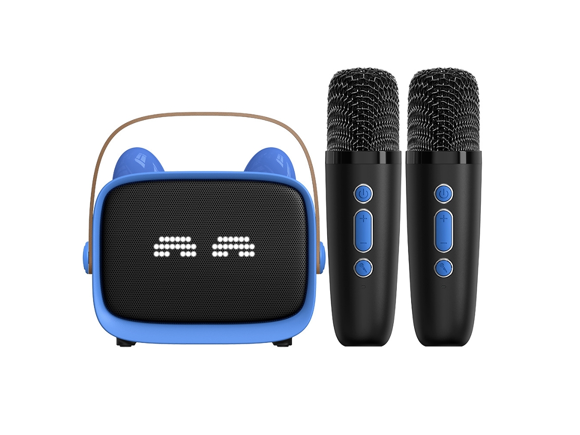 Reproductor De Karaoke Inalámbrico Bluetooth - Altavoz De Karaoke Infantil - Micrófono Integrado - Azul