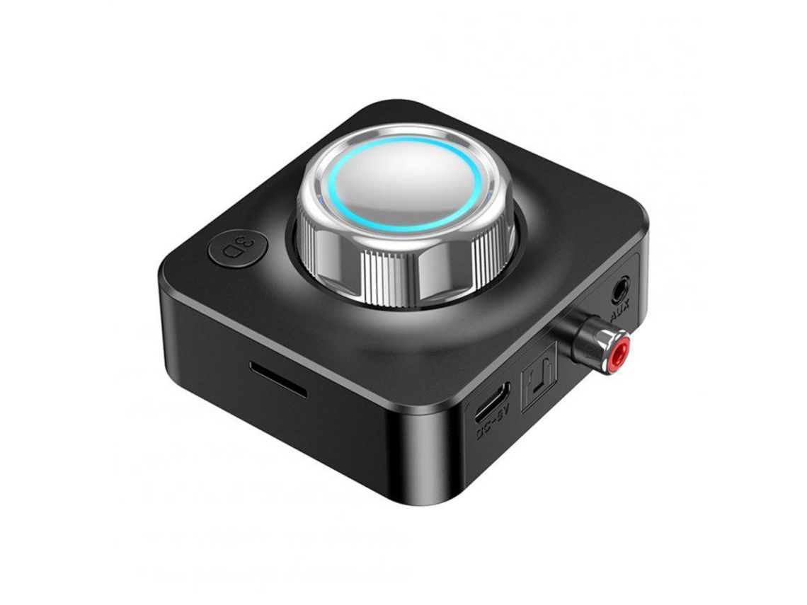 Receptor Audio Estéreo 3d Bluetooth 5.1 Adaptador Música Inalámbrico Salida Audio Digital Mp3 Coaxial Fibra Óptica Negro