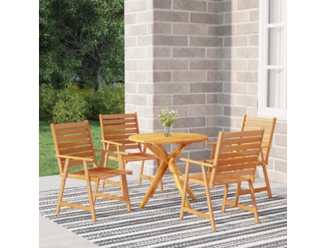 Conjunto 5 de comedor de jardín VIDAXL madera maciza de acacia