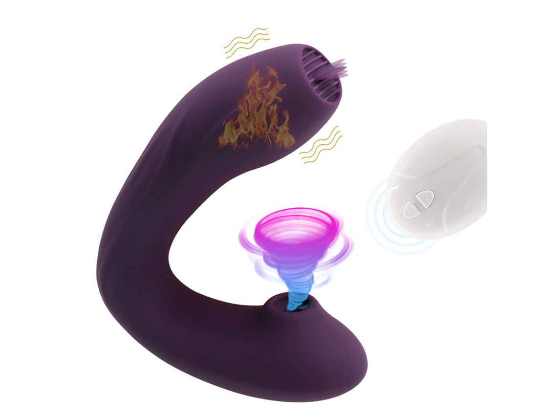 Vibrador de succión para lamer la lengua con control remoto inalámbrico portátil para mujeres (púrpura) YIZHOOD