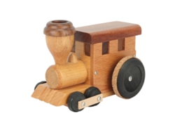 Caja de música de madera con forma de tren de Baok, con textura clara y superficie lisa: regalo de cumpleaños para niñas y niños.
