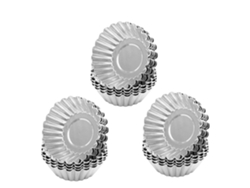 KOFIHETY Moldes reutilizables para tartaletas de huevo, de aluminio apto para uso alimentario, fáciles de desmoldar, no tóxicos, sin costuras, resistentes al c
