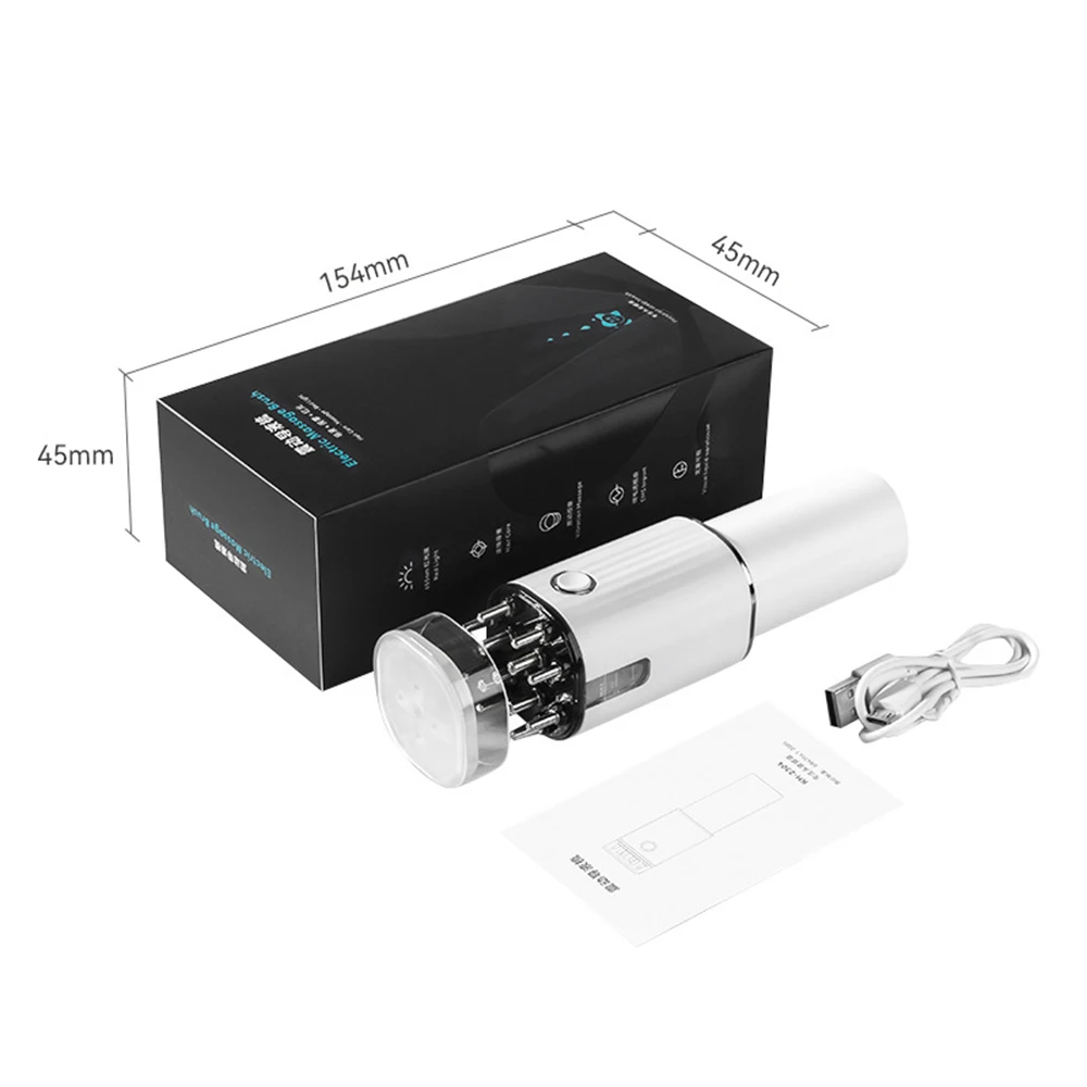 (blanco) Masajeador Eléctrico Para El Crecimiento Del Cabello Con Depósito De 70 Ml