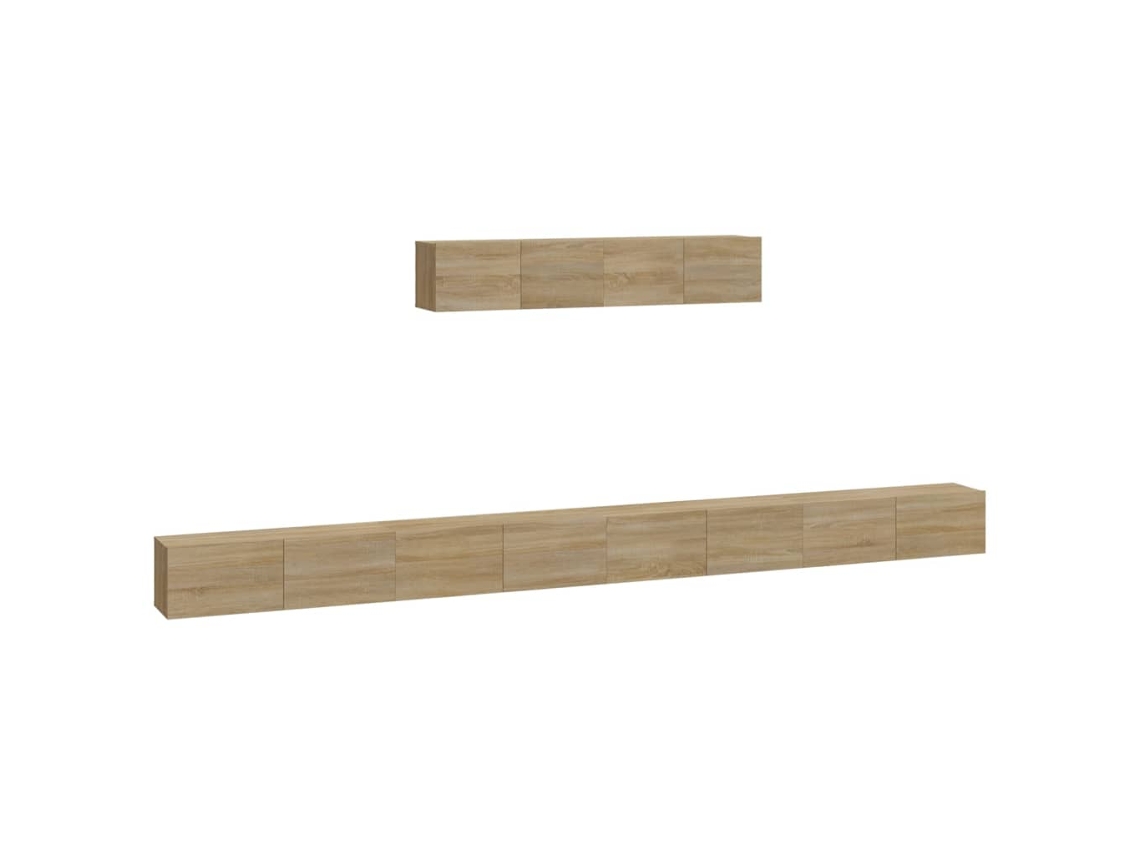 Conjunto de muebles para TV de 6 piezas, madera de roble procesada, Sonoma MAISON EXCLUSIVE