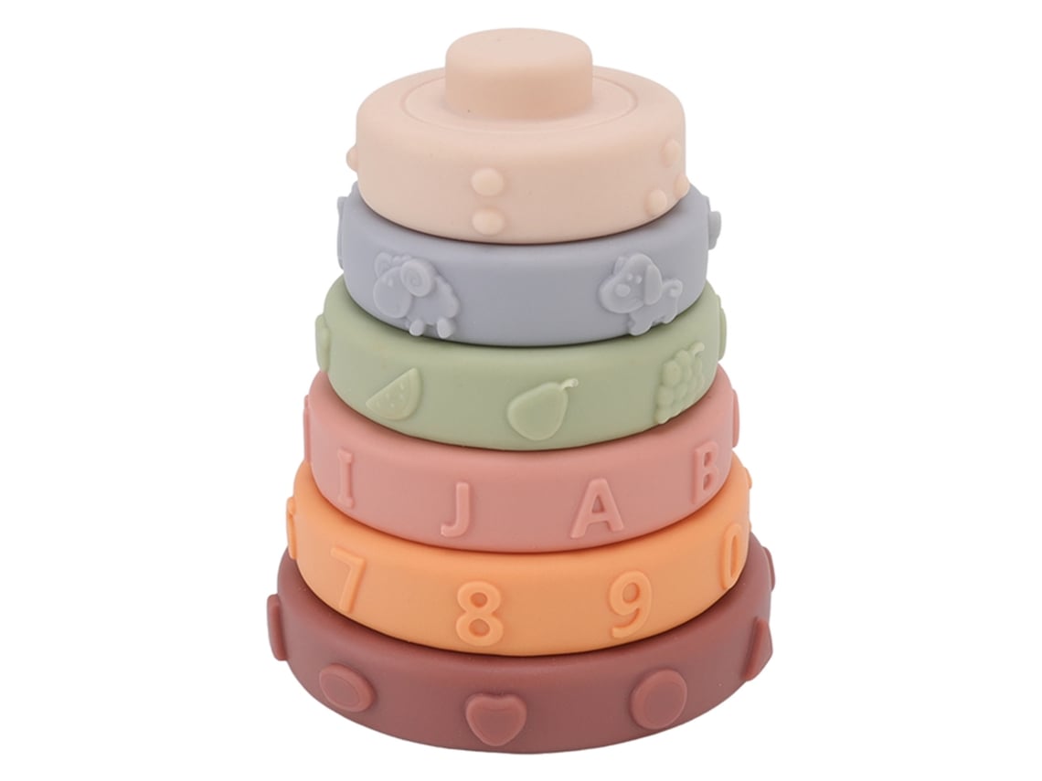 6pcs Brinquedo De Arco Macio Empilhamento Encaixe Sensorial Educativo Bebê