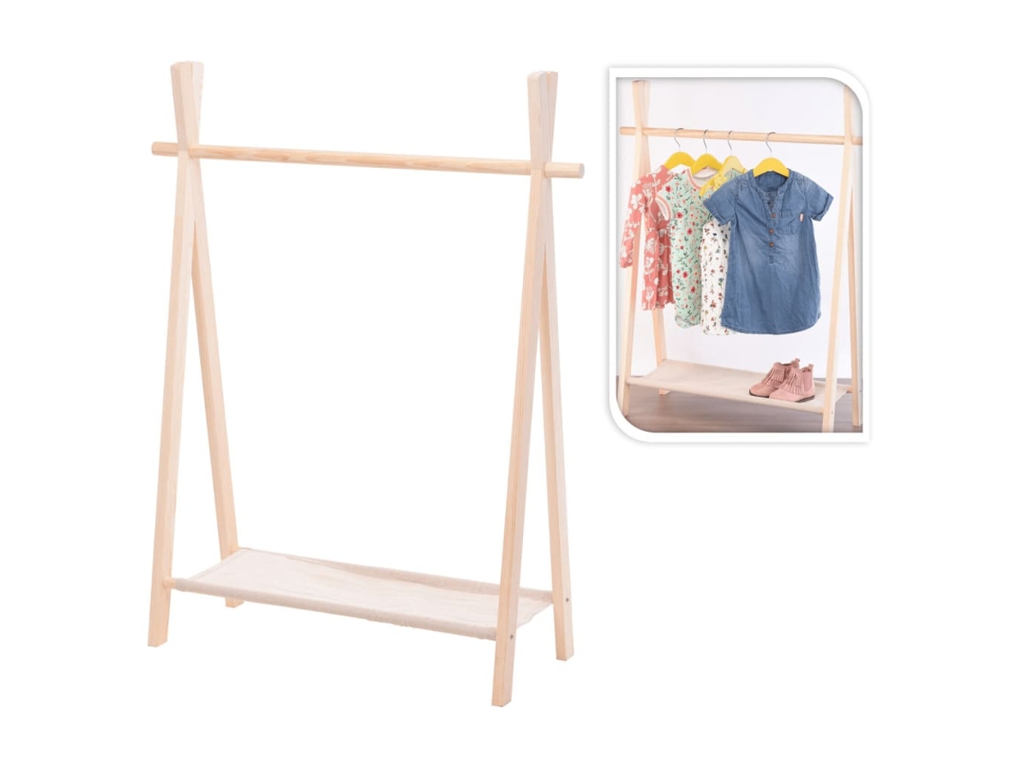 Percheiros ML-DESIGN (Beige - Madeira de Bambú - 69 x 30 x 100)