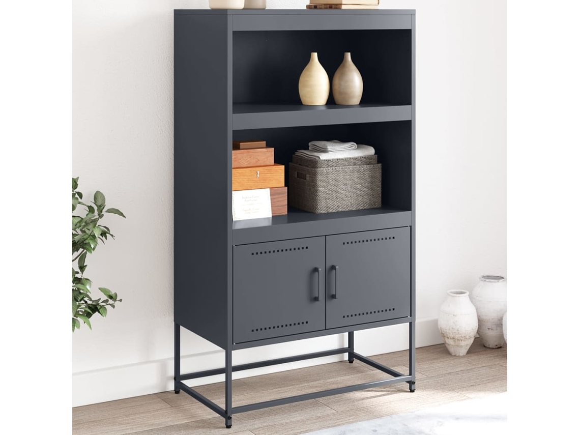Aparador De Acero Gris Antracita 68,5x38,5x123,5 Cm