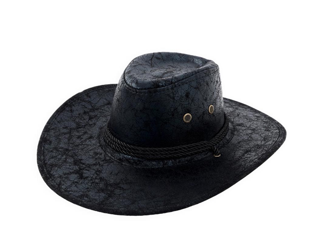 Sombrero de Vaquero negro texturizado con cordón adulto
