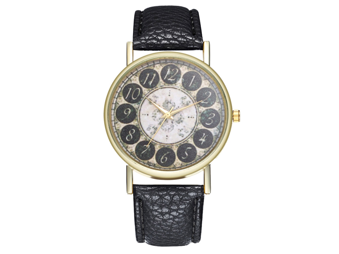 Reloj De Pulsera Analógico De Cuarzo Con Correa De Poliuretano Para Hombre Y Mujer, Esfera Negra Clásica.