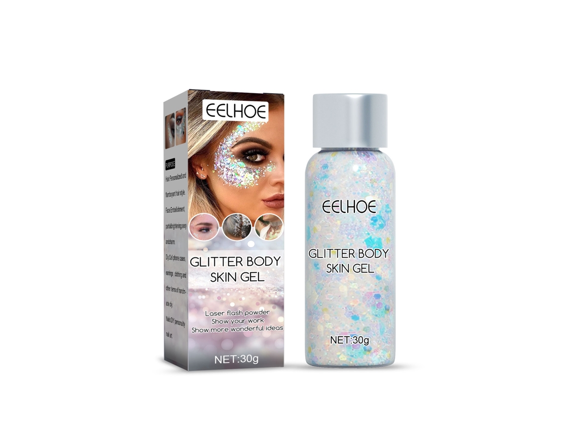 Maquillaje corporal en gel con purpurina Eelhoe