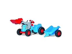 Conjunto de Tractor Futura ROLLYTOYS Kiddy Azul con Remolque y Pala Delantera