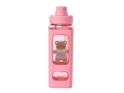 Botella De Agua Deportiva De Plástico Kawaii Bear 700ml Sin Bpa Con Pajita Rosewell