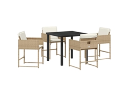Maison Exclusive - Conjunto De Comedor De Jardín 5 Pcs Beige Ratán Sintético