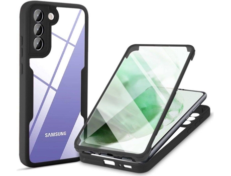 Funda Samsung Galaxy S22 Ultra HFS-HOUSE Integral con Protector de Pantalla Negro