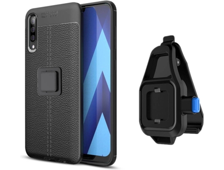 Funda Samsung A50 Rugged Leather con Soporte de Cintura Negro