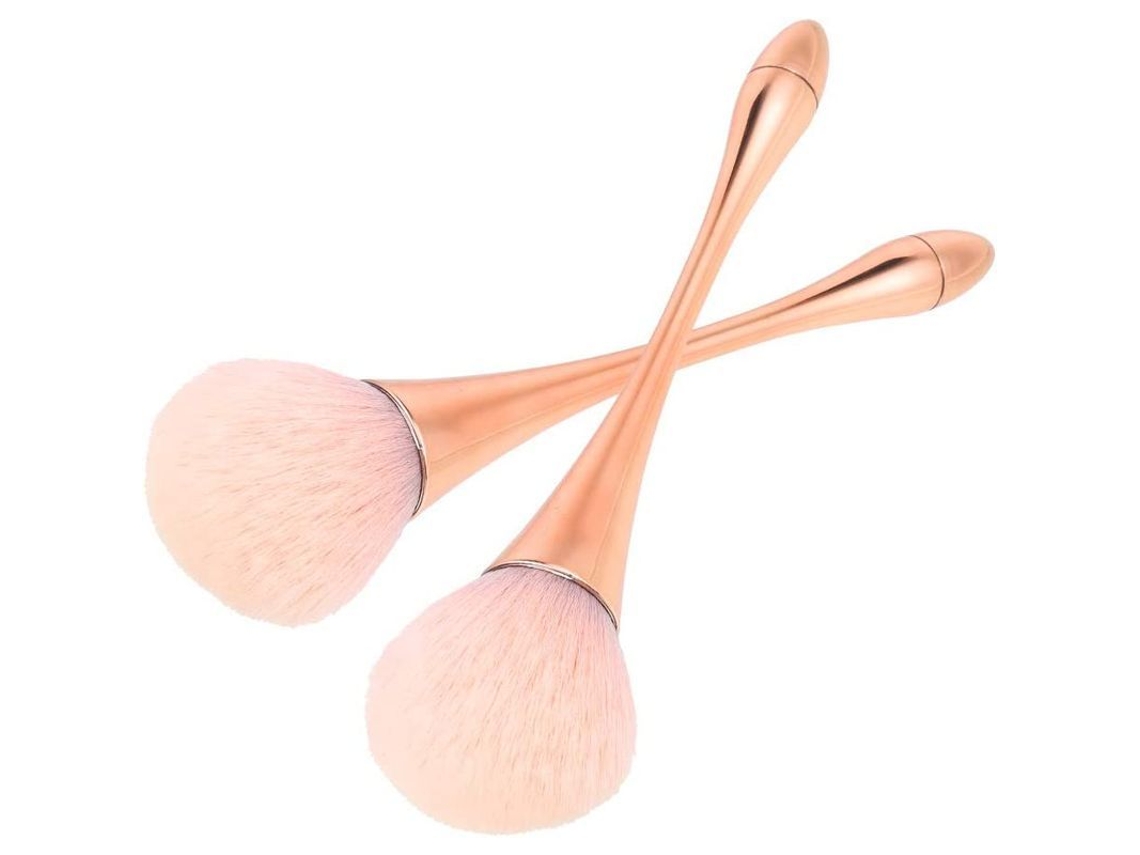 2 Brochas Grandes Para Polvos Minerales, Brocha De Maquillaje Kabuki, Brocha Para Base Suave Y Esponjosa