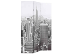 Biombo Divisor | Biombo Separador | Separador De Ambientes Plegable 120x170 Cm Nueva York Blanco Y Negro