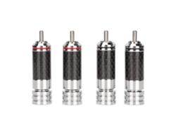 4 Conectores De Cable Rca Cromados Para Equipos De Altavoces Con Diámetro De Cable De 9 Mm