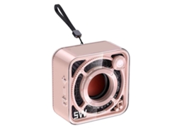 Altavoz Bluetooth Inalámbrico Portátil De 5 W, Estilo Armadura Mecánica, Transparente, Pequeño, Para Viajes Al Aire Libre, Rosa.