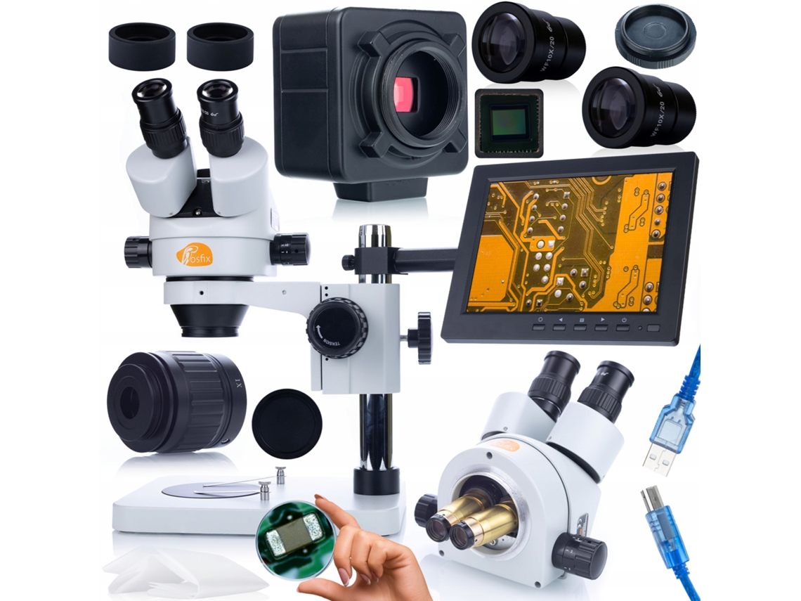Microscopio avanzado Mercury Pro: cámara de 5 MP, pantalla de 8'' | Zoom de 7x a 45x | Investigación científica