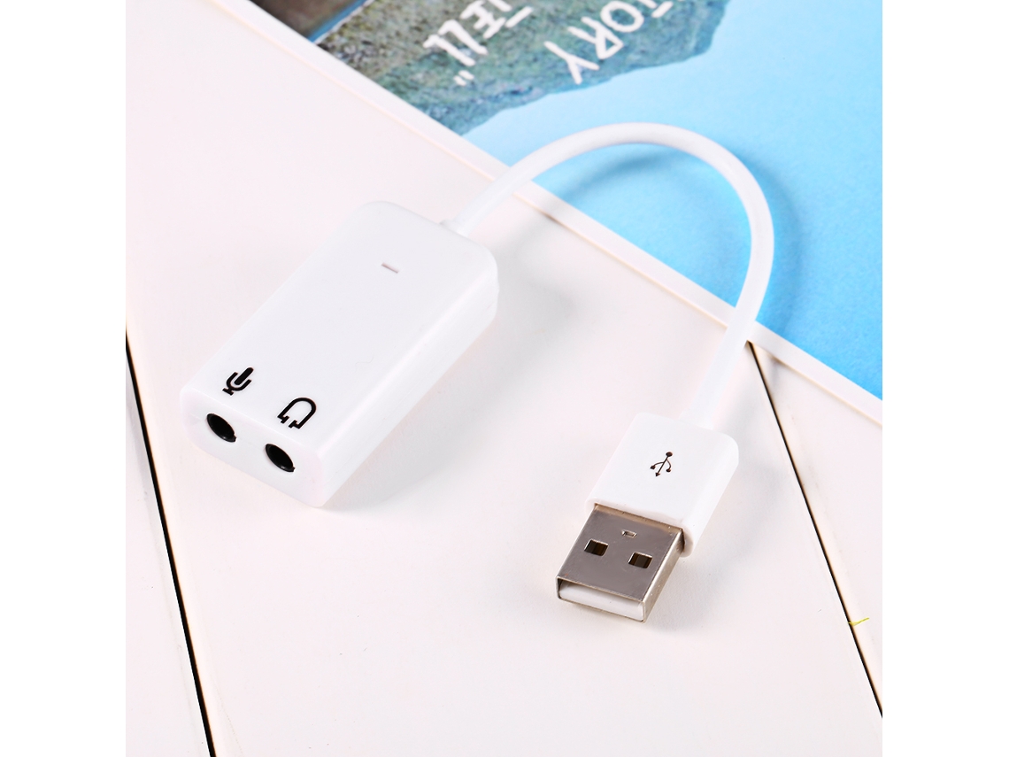 Adaptador De Tarjeta De Sonido White Usb 2.0 7.1 Virtual Xear 3d Audio Para Xp