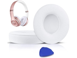 Almohadillas de espuma suave para auriculares inalámbricos Beats Solo 3, color blanco.