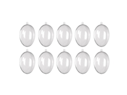 10 Bolas De Plástico Ovaladas Transparentes Para Decoración Navideña Y Fiestas En Interiores/cerradas.