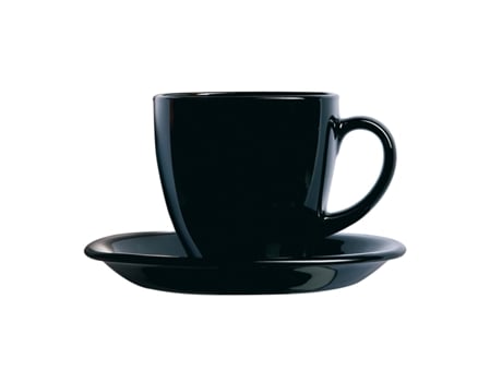 Juego de Tazas con Platos Luminarc Carine Negro Vidrio 22 cm (12 Piezas)