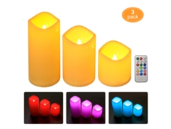 Juego De 3 Velas Led Sin Llama Con Control Remoto, Luz Nocturna A Pilas Para Decoración De Bodas Y Aniversarios.